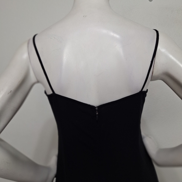 In Wear Black Witchy Romantic V-Neck Sheer Mesh Y2K Sleeveless Mini Dress Size 6 - Picture 6 of 13